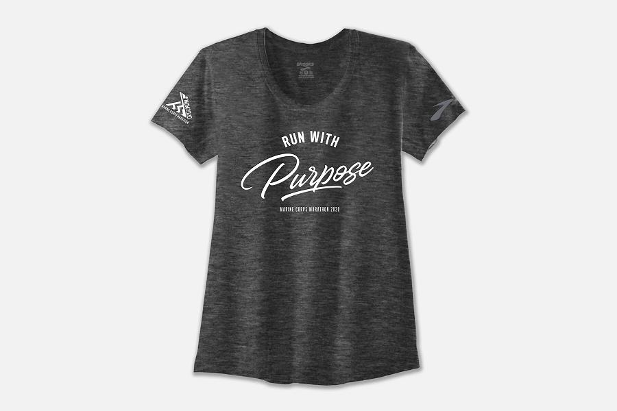 Brooks Distance Women T-Shirts & Running Tee Black JGZ280591